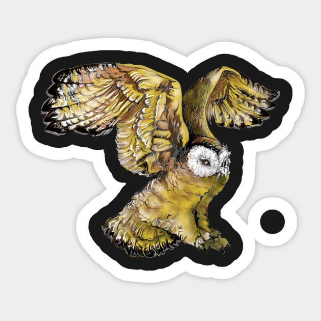 Flying Owl Sticker by JoRepetto